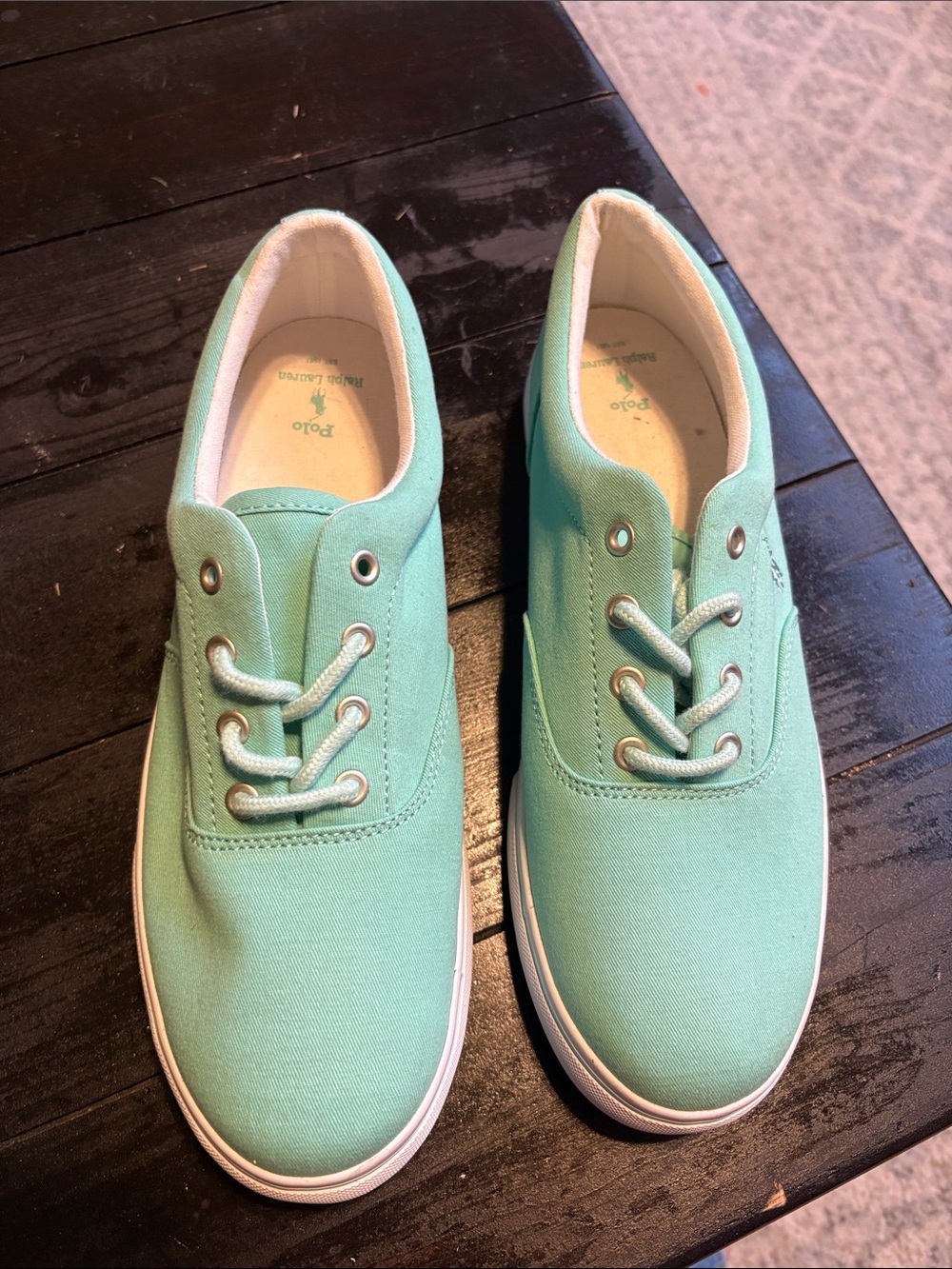 Polo by Ralph Lauren Seafoam Canvas Lace-Up Sneakers for Women